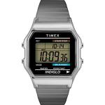 Reduzierte Timex Classic Digitalwecker aus Metall mit Digital-Zifferblatt mit Metallarmband 