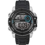 Silberne 5 Bar wasserdichte Wasserdichte Timex Herrenarmbanduhren aus Silikon mit Digital-Zifferblatt mit Alarm mit Kunststoff-Uhrenglas mit Silikonarmband zum Tauchen 