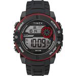 Schwarze 5 Bar wasserdichte Wasserdichte Timex Herrenarmbanduhren aus Acrylglas mit Digital-Zifferblatt mit Alarm mit Kunststoff-Uhrenglas zum Tauchen 