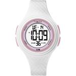 Reduzierte Weiße 5 Bar wasserdichte Wasserdichte Timex Damenarmbanduhren matt mit Digital-Zifferblatt mit Alarm zum Tauchen 
