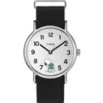 Silberne Timex Weekender Die Peanuts Runde Quarz Armbanduhren aus Edelstahl mit Analog-Zifferblatt mit Mineralglas-Uhrenglas 