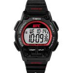 Reduzierte Schwarze Wasserdichte Timex Kunststoffarmbanduhren mit Digital-Zifferblatt mit Stoppfunktion mit Kunststoff-Uhrenglas mit Kunststoffarmband für Herren 
