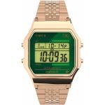 Grüne Timex Quarz Herrenarmbanduhren aus Edelstahl mit Mineralglas-Uhrenglas 