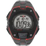 Schwarze Wasserdichte Timex Ironman Iron Man Kunststoffarmbanduhren mit Digital-Zifferblatt mit Stoppfunktion mit Kunststoff-Uhrenglas mit Kunststoffarmband für Herren 