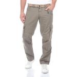 Khakifarbene Loose Fit Baggy Jeans & Loose Fit Jeans mit Reißverschluss aus Baumwolle für Herren Größe L Weite 40, Länge 34 