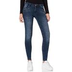 Royalblaue Bestickte Timezone Slim Fit Jeans mit Reißverschluss aus Denim für Damen Größe M Weite 29 