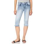 Aquablaue Timezone Jeans-Shorts mit Nieten mit Reißverschluss aus Denim für Damen Größe M für den für den Sommer 