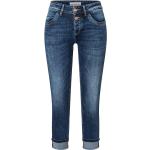 Blaue Bestickte Slim Fit Jeans aus Baumwolle für Damen Größe XXL 