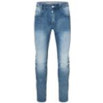Blaue Bestickte Vintage Timezone Jeans mit Stickerei mit Reißverschluss aus Baumwolle für Herren Größe M 