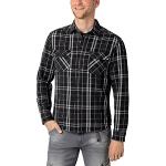 Schwarze Timezone Kentkragen Hemden mit Kent-Kragen aus Flanell für Herren Größe S 