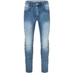 Blaue Timezone Slim Fit Jeans mit Reißverschluss aus Denim für Herren Größe M Weite 31 