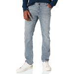 Graue Bestickte Timezone Slim Fit Jeans mit Reißverschluss aus Denim für Herren Größe M Weite 36 
