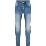 Blaue Bestickte Timezone Slim Fit Jeans aus Denim für Herren Weite 30, Länge 32 
