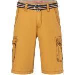 Gelbe Timezone Cargo-Shorts mit Gürtel für Herren 