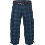 Blaue Karo Timezone Cargo-Shorts für Herren für den für den Sommer 