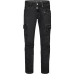 Schwarze Unifarbene Timezone Slim Fit Jeans mit Reißverschluss aus Baumwolle für Herren Größe XXL 
