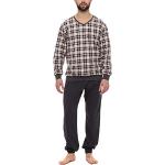 Reduzierte Anthrazitfarbene Pyjamas lang für Herren Größe XL für den für den Herbst 