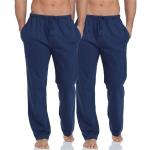 Reduzierte Dunkelblaue Unifarbene Casual Pyjamahosen kurz aus Baumwolle für Herren Größe M 1-teilig 