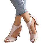 Rosa Elegante Römersandalen & Gladiator Sandalen mit Reißverschluss in Normalweite leicht für Damen Größe 43 für den für den Sommer 