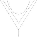 Reduzierte Nickelfreie Silberne Zweireihige Halsketten & Mehrlagige Halsketten vergoldet aus Gold 14 Karat für Damen 
