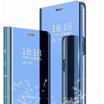 Blaue Realme C11 Hüllen Art: Flip Cases mit Bildern aus Leder mit Spiegel 
