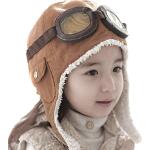 Braune Fliegermützen für Kinder & Pilotenmützen für Kinder für Babys für den für den Winter 