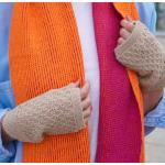 Beige Nachhaltige Fingerlose Handschuhe & Halbfinger-Handschuhe aus Alpaka-Wolle für Damen Größe M 