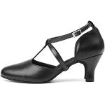 Schwarze Salsa Schuhe mit Riemchen aus Veloursleder atmungsaktiv für Damen Größe 35 