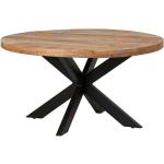 Braune Industrial Möbel Exclusive Runde Küchentische rund 130 cm lackiert aus Massivholz Breite 100-150cm, Höhe 50-100cm, Tiefe 100-150cm 