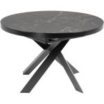 Schwarze Moderne Runde Runde Glastische 120 cm aus Keramik ausziehbar Breite 100-150cm, Höhe 150-200cm, Tiefe 50-100cm 