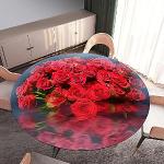 Rote Blumenmuster Maritime Runde eckige Tischdecken 120 cm aus Polyester 