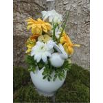 Bunte Tischdeko Ostern mit Blumenmotiv aus Keramik 