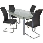 Schwarze Moderne Sitzgruppen aus Glas Breite 100-150cm, Höhe 50-100cm, Tiefe 50-100cm 5-teilig 