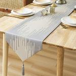 Silberne Moderne Tischläufer aus Textil 