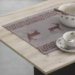 Mahagonifarbene Kela Tischläufer mit Tiermotiv aus Baumwolle maschinenwaschbar 