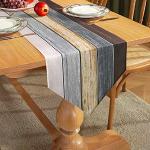 Reduzierte Braune Gestreifte Moderne Tischläufer aus Holz 
