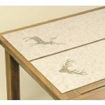 Braune Rustikale Tischläufer mit Hirsch-Motiv aus Polyester 