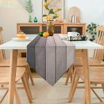 Reduzierte Graue Gestreifte Moderne Tischläufer aus Holz 