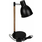 Tischlampe aus Metall / Holz 45cm E27 max. 25W 230V mit 1,5 m Kabel und Schalter