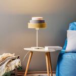 Reduzierte Pastellorange Tischlampen & Tischleuchten aus Textil 