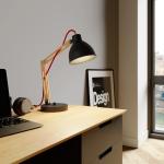 Reduzierte Industrial Schreibtischlampen mit Stockholm-Motiv aus Holz 
