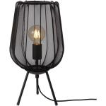 Schwarze Light & Living Runde Tischlampen & Tischleuchten aus Textil 