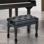 Schwarze Klavierbänke aus Kunstleder gepolstert Breite 50-100cm, Höhe 0-50cm 