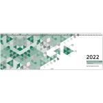 Tischquerkalender Giganta XXL grün 2022 - 42,2x14,8 cm - 1 Woche auf 2 Seiten - Bürokalender - Stundeneinteilung 7 - 22