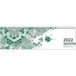 Tischquerkalender Perfo XL grün 2022 - 36,2x10,6 cm - 1 Woche auf 2 Seiten - Stundeneinteilung 7 - 20 Uhr - jeder Tag ei