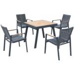 Cremefarbene Tischsets & Platzsets aus Teak Breite über 500cm, Höhe 50-100cm, Tiefe über 500cm 5-teilig 