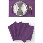 Violette Unifarbene Tischsets & Platzsets aus Textil Handwäsche 4-teilig 