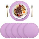 Lavendelfarbene Geflochtene Moderne Runde Tischsets & Platzsets aus PVC 6-teilig 