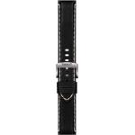 Schwarze Tissot Quarz Armbanduhren aus Leder mit Chronograph-Zifferblatt mit Lederarmband 