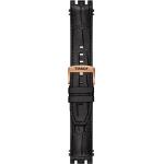Schwarze Tissot T-Race Uhrenarmbänder aus Leder mit Chronograph-Zifferblatt mit Lederarmband 